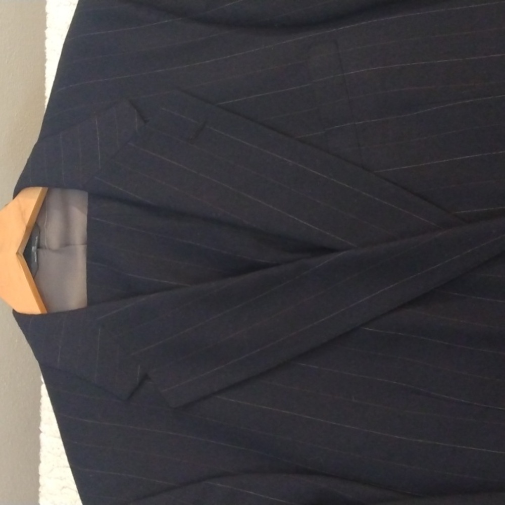 Polo University Club by Ralph Lauren Navy Flannel Wool Pinstripe Suit  44R*